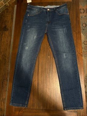 Men's Skinny Jeans in Deep Indigo Wash